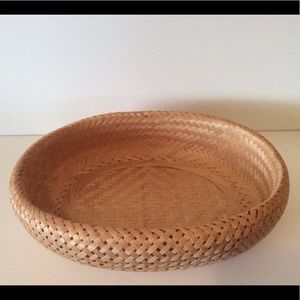 Bambu Natural Wood Double Wall Oval Basket 15”